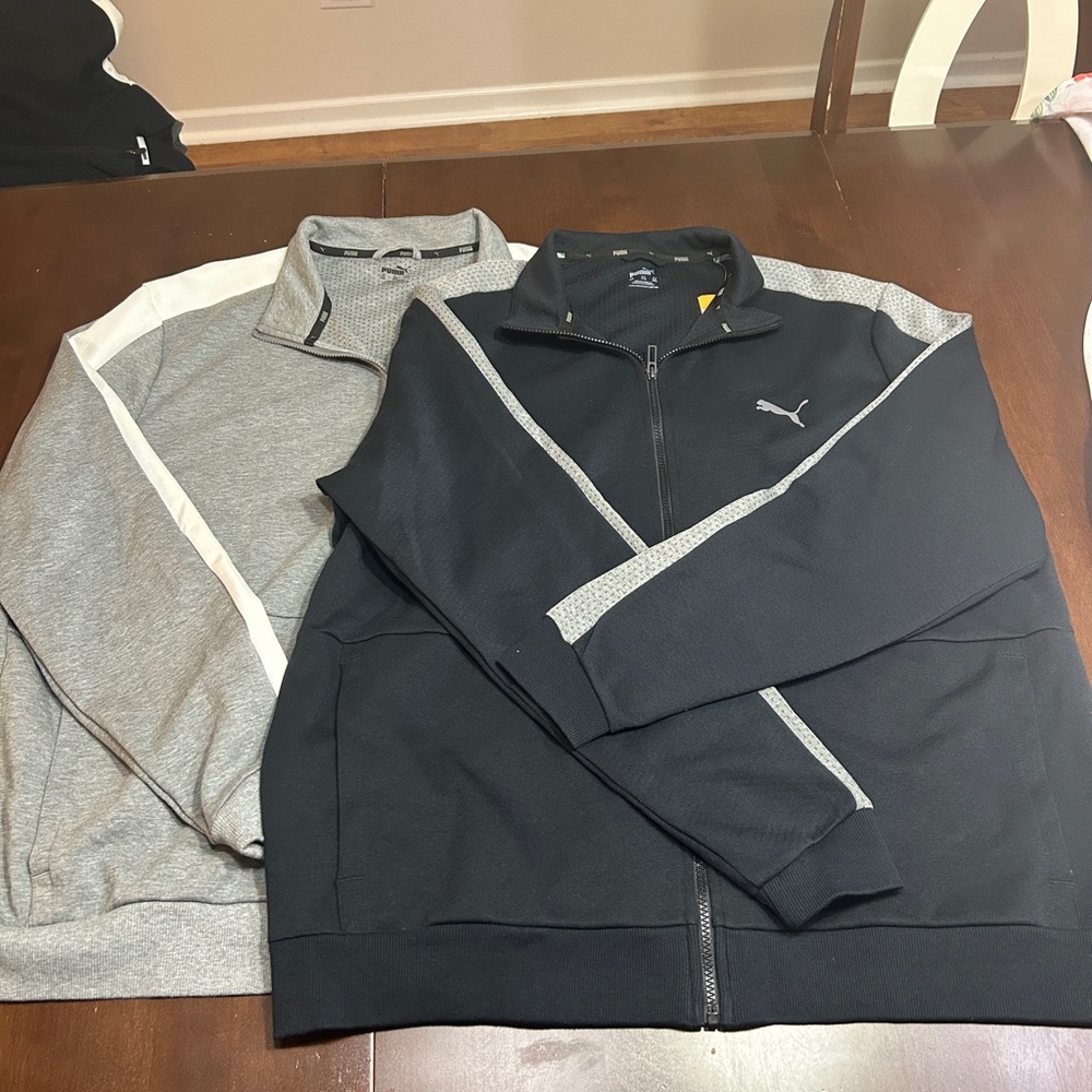 Puma Black and Gray Track Jacket Duo